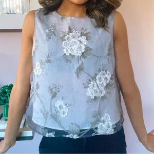 ZARA Gray Rose Blouse